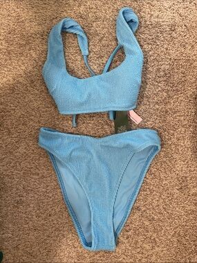 wild fable Sky Blue Textured Bikini Set xs nwt
